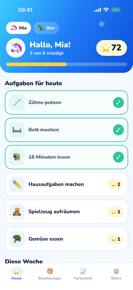Jede gute Gewohnheit ist einen Stern wert