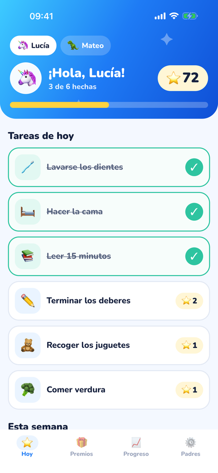 Cada buen hábito gana una estrella