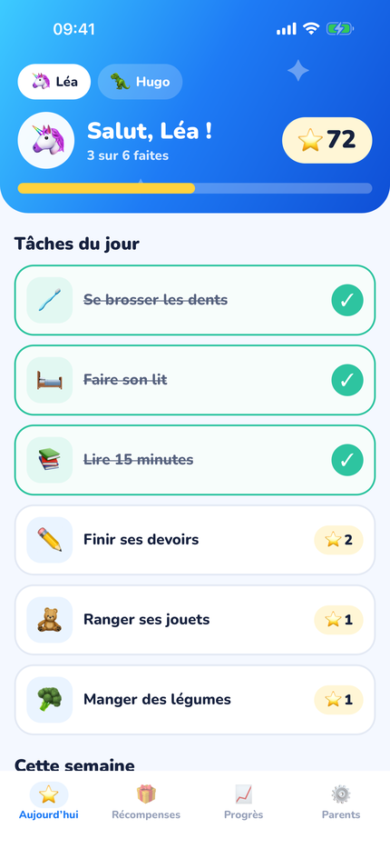 Chaque bonne habitude vaut une étoile